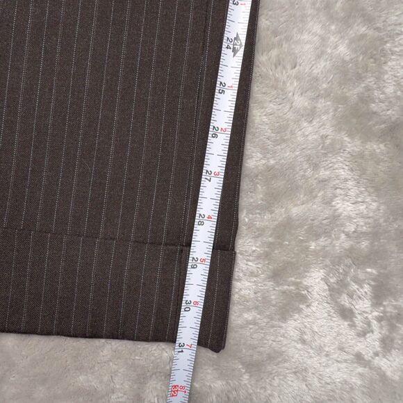 Ann Taylor Lindsay Curvy Fit Brown Mocha Pinstripe Dress Pants Womens 10 Y2K - Picture 7 of 13